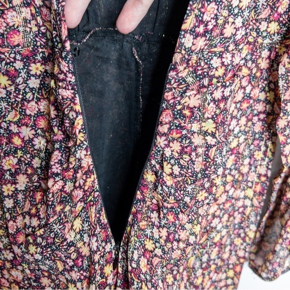 MANGO Womens Floral Mini Dress Size 4 New Metallic Ditsy Long Sleeve Colorful - Picture 14 of 16